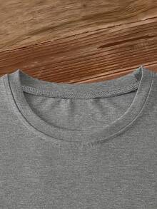 Women's Casual Short Sleeve T-Shirt 2026 - "DANCE" Letter Print, Crew Neck, Machine Washable, Casual Spring/Summer Vacation Wear, Easy-To-Wear Top, Fun Print T-Shirt,  And Fashionable, Durable Printed T-Shirt NBWH - 淺灰色 - 查看 3