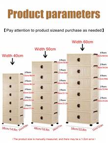 1pc 15-23 Inch Foldable Plastic Storage Cabinet, Collapsible Storage Box, Kitchen Dining Utensil Cabinet, Kitchen Organizer Rack, Living Room Toy Cabinet, Slim Gap Organizer, Kitchen Slim Storage Cabinet, Christmas Gift, Storage Box, Under Bed Storage - Cream - View 5