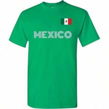 UGP Campus Rel México Football T-Shirt - Mexican International Football Team T-Shirt For All Seasons, 220g Pure Cotton, Single-Sided Printing, Round Neck, Short Sleeve, Unisex, Basic T-Shirt - 綠色 - 查看 7