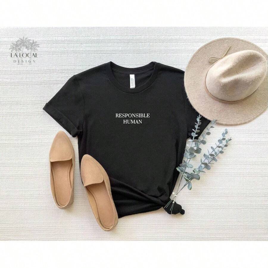 "Responsible Person" T-Shirt: Simple Inspirational T-Shirt - Black - View 1