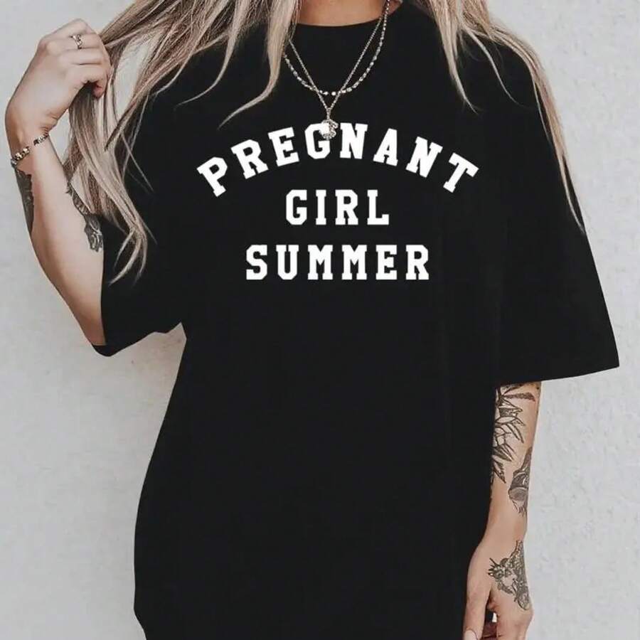 Camiseta de Maternidad de Verano – Camiseta Atrevida para Anunciar el Embarazo para Futuras Mamás, Camiseta con Gráfico de Mamá Adorable, Top para Revelar el Embarazo, Regalo para Futura Mamá, Camiseta Casual de Algodón para Verano, Atuendo Moderno para Anunciar el Bebé, Perfecto para el Estilo de Futura Mamá - Negro - Ver 1