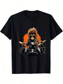 1 pieza Camiseta de Algodón para Niño, Diseño "Mommy Ohe Wild One" para Primer Cumpleaños, Estampado de Animales, Para Todas las Temporadas, Cuello Redondo, Manga Corta, 180g, 100% Algodón, Todos los diseños están impresos. Unisexo. - Negro 100 - Ver 1