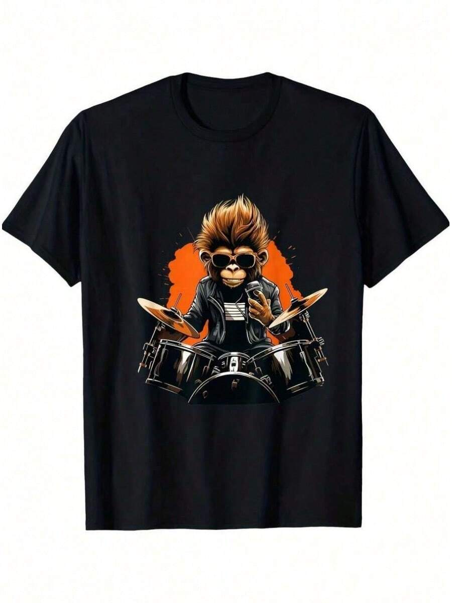 1 pieza Camiseta de Algodón para Niño, Diseño "Mommy Ohe Wild One" para Primer Cumpleaños, Estampado de Animales, Para Todas las Temporadas, Cuello Redondo, Manga Corta, 180g, 100% Algodón, Todos los diseños están impresos. Unisexo. - Negro 100 - Ver 1