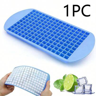 1 buah Cetakan Es Batu Silikon, 160 Cetakan Es Batu Mini, Mudah Dilepas, Untuk Mendinginkan Koktail Wiski, Alat Dapur, Cetakan Es Batu yang Dapat Ditumpuk, Es Batu Super Mini 1cm³, Tanpa Tutup, 1 Paket