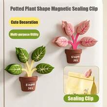 Magnetic Sealing Clips Set, Moisture-Proof Sealing Stickers, Creative Fridge Magnets, Moisture-Proof And Fresh-Keeping Bag Clips, Kitchen Tools. Each Leaf Can Be Used As A Small Clip And Is An Ideal Storage Solution For Home Kitchens And Offices. - Multicolor - View 2