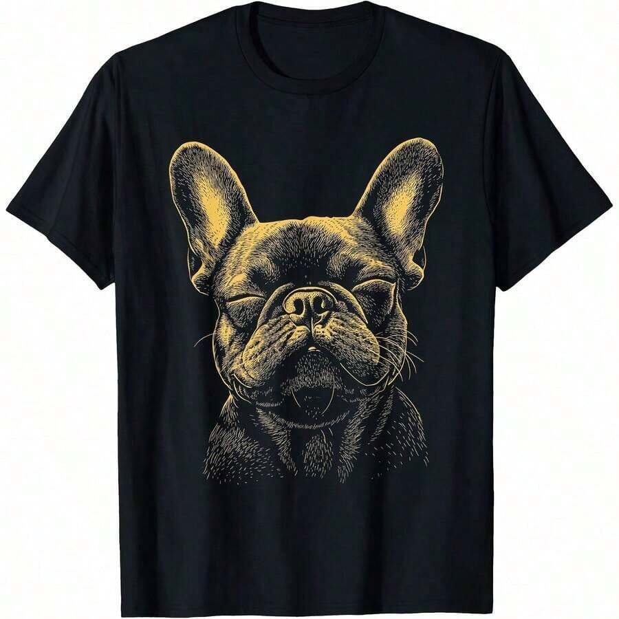 1 Piece Cottage Core T-Shirt With Poodle Dog Playing Guitar Design, All Seasons, 100% Cotton, Single Side Print, Round Neck, Short Sleeve, Unisex, Base Layer, 180g, 100% Cotton. - Màu 1 - Xem 1