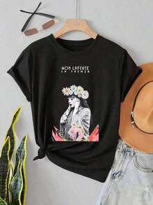 Women's Graphic T-Shirt | Mon Laferte Braid Design | 100% Cotton Fabric | Soft And Comfortable | Perfect For Casual Wear And Gifts | White Crew Neck T-Shirt | Made And Shipped In Mexico | Unisex Style
Spacious - 黑色 - 查看 7