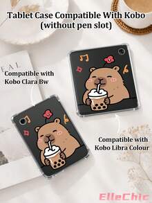 1pc Transparent Soft Silicone Protective Case With Otter Drinking Bubble Tea & Turtle Pattern, Suitable For Kindle 11th Gen 2022/Kindle Paperwhite 12th Gen 2024/Kindle Colorsoft Signature Edition, Clara Colour/Bw/2E, Suitable For Study, Office And Gifts - Multicolor - View 7