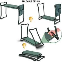 Foldable Garden Kneeler And Seat With EVA Foam Pad, Protects Knees And Clothes From Dirt, Sturdy Lightweight Stool Bench, Includes Free Tool Pouch - Default - View 7
