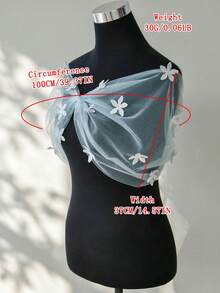 多巴胺彩色新娘披肩，优雅臂套，3D立体花卉装饰，适合毕业礼服、日常拍照 - 彩色 - 查看 9