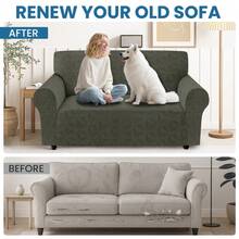 YSTYLE Sofabezug für 1/2/3/4-Sitzer mit Armlehnen, kratzfester Sofabezug für Katzen und Hunde, Stretch-Sofabezug, universeller moderner Sofabezug, rutschfester und fleckenabweisender Sofabezug - Armeegrün - Übersicht 4