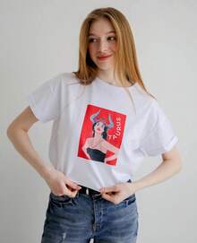 Zodiac T-Shirt: Pure Cotton Taurus T-Shirt, Suitable For Zodiac Enthusiasts, All Zodiac T-Shirts, Zodiac Horoscope T-Shirts. - 白色 - 查看 5