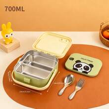 304 Stainless Steel Lunch Box, Bento Box Adult, Cute Microwavable Lunch Containers, Leakproof Snack Containers With Lids, Travel Food Containers, Portable Lunch Bowls With Handle, Bento Snack Box With Utensils For School Student - Multicolor - View 26