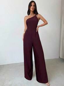 verano nuevo, elegante y minimalista de lino de color albaricoque con espalda descubierta, plisado en la cintura y piernas anchas, para vacaciones, uso diario y todas las estaciones - Burdeos - Ver 7