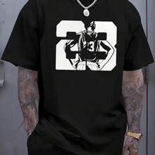 Printed T-Shirt For Men And Women - 黑色 - 查看 1