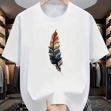 Printed T-Shirt For Men And Women - 白色 - 查看 1