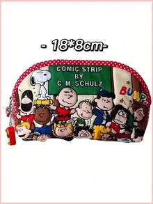 SNOOPY 1个史努比卡通可爱时尚简约包，非常适合用作铅笔盒、文具袋、化妆包、收纳袋、学生钱包、手提包，也可作为圣诞节、新年、生日、节日派对礼物。 - 彩色 - 查看 6
