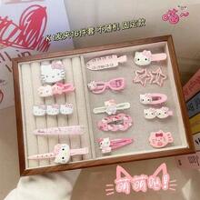 Bộ 30/50 phụ kiện và kẹp tóc Hello Kitty màu hồng của Sanrio, quà tặng Ngày Valentine cho bé gái, phụ kiện tóc hoạt hình Hello Kitty kiểu Nhật Bản, kẹp tóc bên hông, phụ kiện tóc cho Giáng sinh, tiệc cưới, nơ và họa tiết hoạt hình Hello Kitty. - phụ kiện tóc - Xem 10