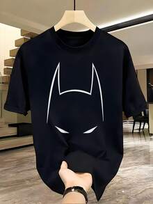 Camiseta Unisex de Manga Corta para Hombre y Mujer, Talla Grande, Casual, Holgada, 180G, Transpirable, Absorbe el Sudor, Lavable a Máquina, Top de Moda, Perfecta para Vacaciones, Festivales, Regalo - Negro - Ver 1
