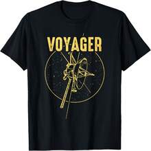 Voyager 1 & 2 Space Probe Solar System Astronomy Spaceflight T-Shirt(1) - Black - View 1