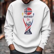 [24h Versand aus DE/FR/ES]Unisex T-Shirt aus 100% reiner Baumwolle mit animiertem Weltturnier-Trophäen-Design, Norwegen-Flaggenfarben, Fußball-Grafik, Fußball-inspiriertes Geschenk für Fans, Unisex T-Shirt - 1-teiliges Kurzarmhemd aus reiner Baumwolle - Übersicht 7