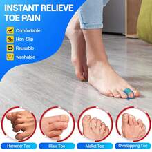 TASZOOS Hammer Toe Straightener - (6Pcs, Blue) - Gel Toe Splint Relief For Bunion, Crooked, Hammer, Broke Support - 3 Different Sizes (S_M_L) - trắng - Xem 5
