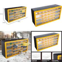 Stalwart Organizador de piezas pequeñas de plástico de 30 cajones cajones de almacenamiento de computadora o pared para organizar hardware manualidades cochera o aula amarillo - Amarillo - Ver 1
