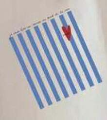 100% Pure Cotton 180g Striped T-Shirt With A Pocket And Heart Design. Women's Summer Shirt With A Relaxed Crew Neck, Loose Fit, Soft Feel, And Breathable 5H1T Material. Suitable As A Gift. Women's T-Shirt. Elegant Blouses. Boho Chic. Soft, Breathable, And Comfortable Women's Top, Ideal For Spring, Summer, And Autumn, Perfect For Vacations, Travel, And Everyday Wear. - 白色 - 查看 2