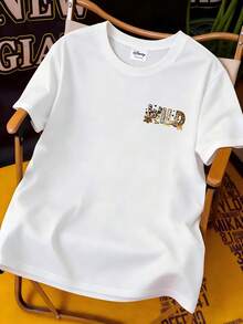 Officially Licensed Walt Disney Disneyland California EST 1955 Mickey Minnie Goofy Donald Daisy Pluto Graphic T‑Shirts For Men 100% Cotton Short Sleeve Crew Neck Vintage Retro Cartoon Oversized Streetwear Tee Summer Casual Daily Vacation Theme Park Outfit - trắng - Xem 4