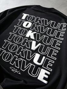 Camiseta de manga corta con estampado floral en relieve, estilo urbano, para hombres y mujeres, adecuada para actividades al aire libre, festivales de música, uso diario y reuniones con amigos. - Negro 5 - Ver 2