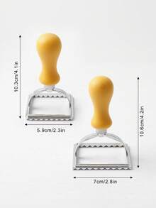 1 buah/2 buah Penjepit Pangsit Persegi Kecil/Besar, Cetakan Kue Paduan Seng, Stempel Embossing Kulit Pangsit, Pemotong Pai Gagang Kayu, Alat DIY Memanggang Dapur, Pembuat dan Pemotong Pasta, Penting untuk Pemula - View 13