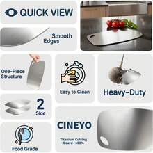 CINEYO 1pc Pure Titanium Cutting Board - Perforated Kitchen Cutting Board, Schneidebrett, Multiple Sizes In Silver Color, Chopping Board, Suitable For Cutting Meat, Vegetables, Fruits, Kitchen Accessories, Grill Accessories, Chopping Board, Barbecue - Silver - View 7