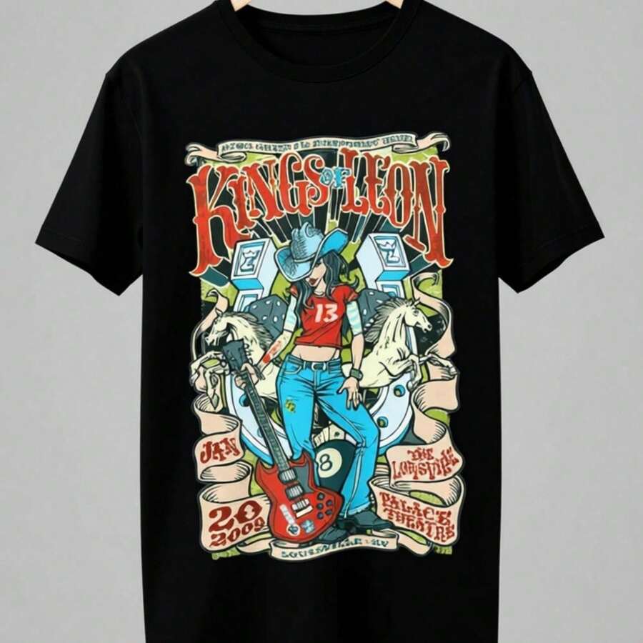 Kings Of Leon - Louisville Gig Poster T-Shirt - Black - View 1