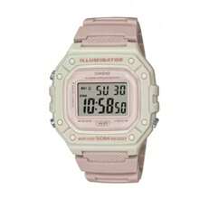 Casio 卡西欧 W-218HC 乳白色方形数字手表，50米防水，LED 背光，多功能，学生运动腕表 - 均碼 - 查看 18