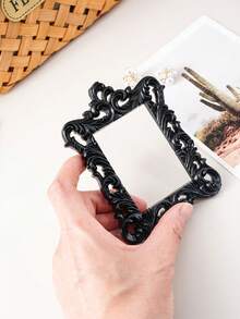 1件萬聖節裝飾樹脂歐式3D浮雕黑色橢圓相框，手工飾品，浮雕桌面裝飾，宮廷風飾品，臥室裝飾，迷你屋裝飾道具，適用於攝影道具，萬聖節節慶氛圍裝飾道具，禮品相框飾品 - 黑色 - 查看 12