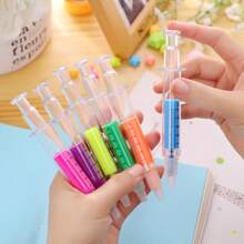Bộ 6 bút dạ quang hình kim tiêm, bút dạ quang hình kim, bút dạ quang sáng tạo. - Nhiều màu - Xem 2