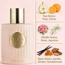 ITSRT KhadlajCream Velvet Unisex Eau De Parfum Spray, 3.4 Oz/100ml - Luxurious Velvety Floral, Creamy, Vanilla Scent, Long-Lasting EDP, Rich Vanilla And Sweet Aroma, Suitable For Everyday Use, Dates, Office, Parties, And Travel. - vui tươi - Xem 4