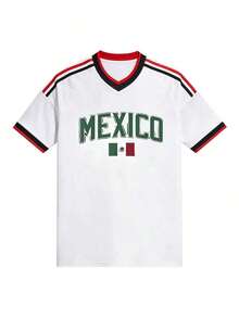 Camiseta de fútbol de la selección nacional de México para mujer - Ropa para aficionados al fútbol mexicano - Fácil de lavar y mantener para uso diario. - Blanco-2 - Ver 8