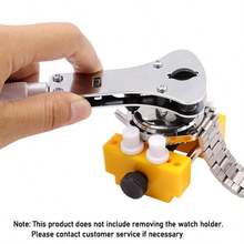 Bộ 3 món (gồm 18 răng thép) Dụng cụ sửa chữa đồng hồ, mở nắp lưng đồng hồ bằng thép, 4 loại răng, có thể điều chỉnh, kèm giá đỡ máy. - Ba móng vuốt có đế - Xem 4