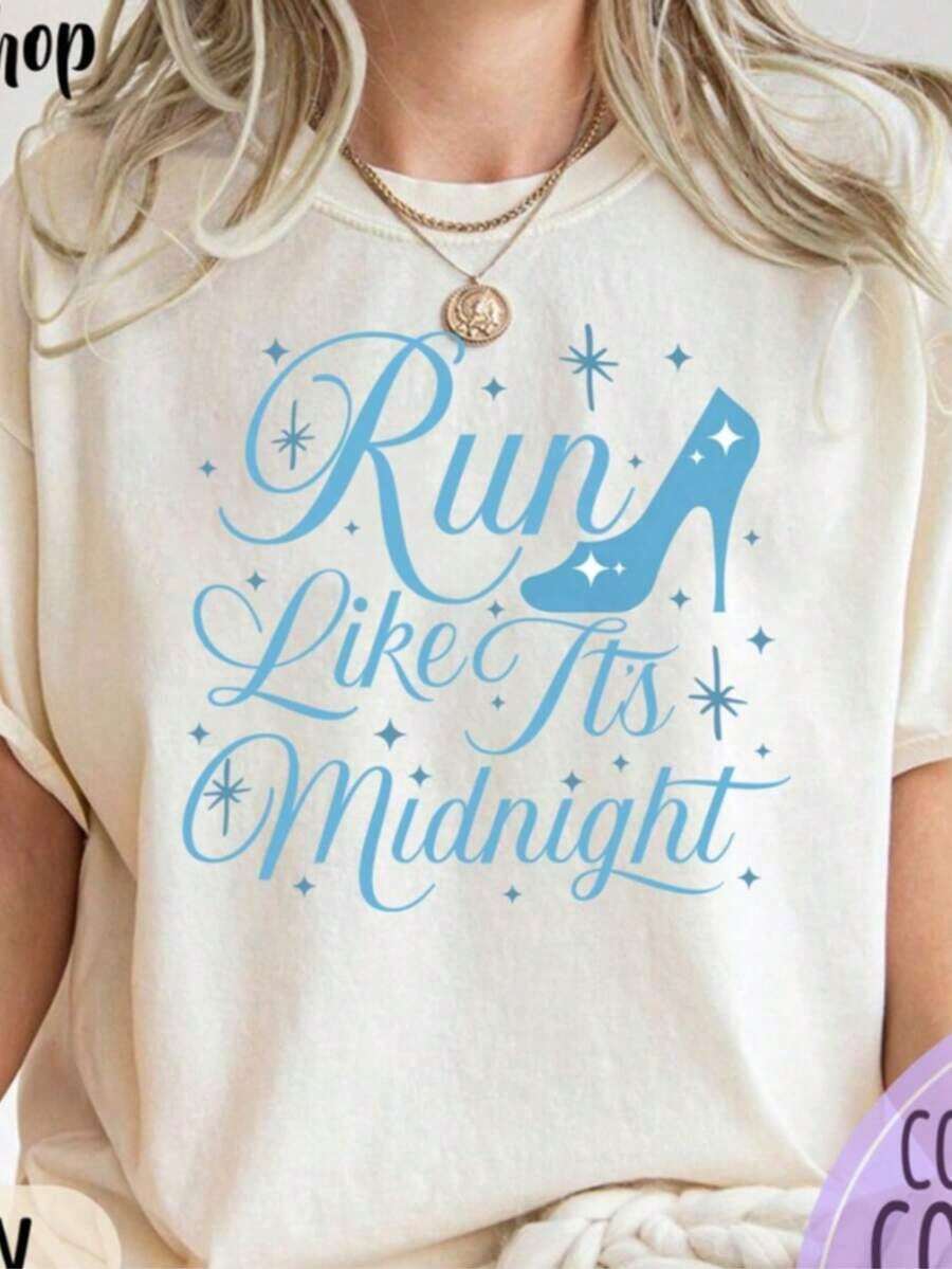 Midnight T-Shirt, Midnight Nights, Gift For Fans, Sleepless Nights, T-Shirt, Women's Oversized Midnight Graphic Tees, 100% Cotton Graphic Tee For Women, Casual Short Sleeve Crew Neck T-Shirts - 白色8 - 查看 1