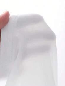 Camiseta de manga larga de cuello alto y ajuste ceñido para mujer, ropa de otoño - Blanco - Ver 3