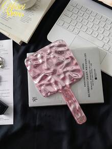 <闪耀粉色，闪耀光芒 – 魔镜>，Milania 1 件高品质电镀手镜，大尺寸 - 粉色 - 查看 2