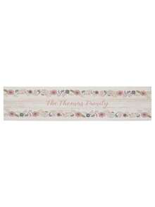 1pc Customizable Linen-Like Table Runner, Spring Floral & Rabbit Print, Warm Wooden Tone Background, Suitable For Indoor Kitchen, Dining Table Decor, Party, Family Gathering, Easter Holiday - Multicolor - View 2