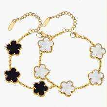 2pcs White & Red Lucky Clover Bracelet Set, Luxury Gift For Girlfriend, Mother, Friend, Everyday Wear - Multicolor - View 8