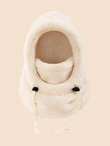 1pc Kids Balaclava Plush Hat - Adjustable Drawstring, Warm & Windproof For Winter, Suitable For Skiing, School, Snow Play - Earmuff and Neck Warmer Cap for Boys - View 25