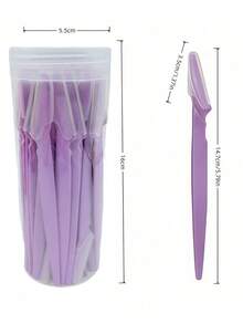 5/15/30pcs Purple Eyebrow Grooming Kit, Eyebrow Razor, Long Handle Eyebrow Trimmer, Eyebrow Care Tools, Eyebrow Shaping Tools, Exfoliating And Dead Skin Removal Tools, Razor, Precise Eyebrow Trimmer, Facial And Neck Shaving Blades, Eyebrow Tools, Household Essentials, Gift For Women, Mother's Day Gift, Grandmother Gift - Purple - View 4
