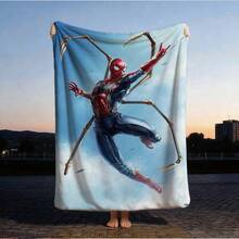 1pc Cartoon Character Printed Blanket,Superhero Movie Print Blanket,Retro Cartoon Style Throw Blanket,Cartoon Character Printed Blanket,All-Season Universal Nap Blanket,Character Home Decor Blanket,Modern Fashion Gift Suitable For Home Bedroom Bed Sofa Office Lunch Break Cover Picnic Blanket - Nhiều màu - Xem 2