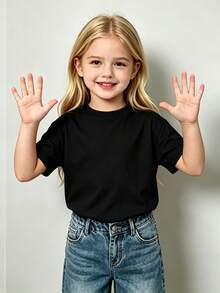 Sanrio-Licensed Kuromi T-Shirt With Star And Cherry Pattern For Girls, Cute Casual Shirt, High-Quality Cotton Fabric, Breathable In Summer, Skin-Friendly Class A Fabric, Durable And Abrasion-Resistant - 黑色 - 查看 3