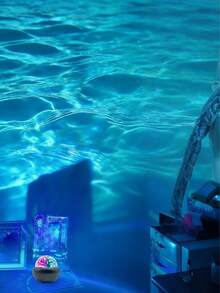 USB Powered Wave LED Projection Night Light With Remote Control, Color Changing Wave Lighting Effect, Desktop Placement, Non-Waterproof, Suitable For Home And Holiday Decoration - Multi-color light - View 7