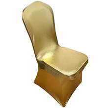 Funda elástica para Silla, decoración para Bodas, Banquetes y Fiestas Color Dorado Brillante - Oro brillante - Ver 3